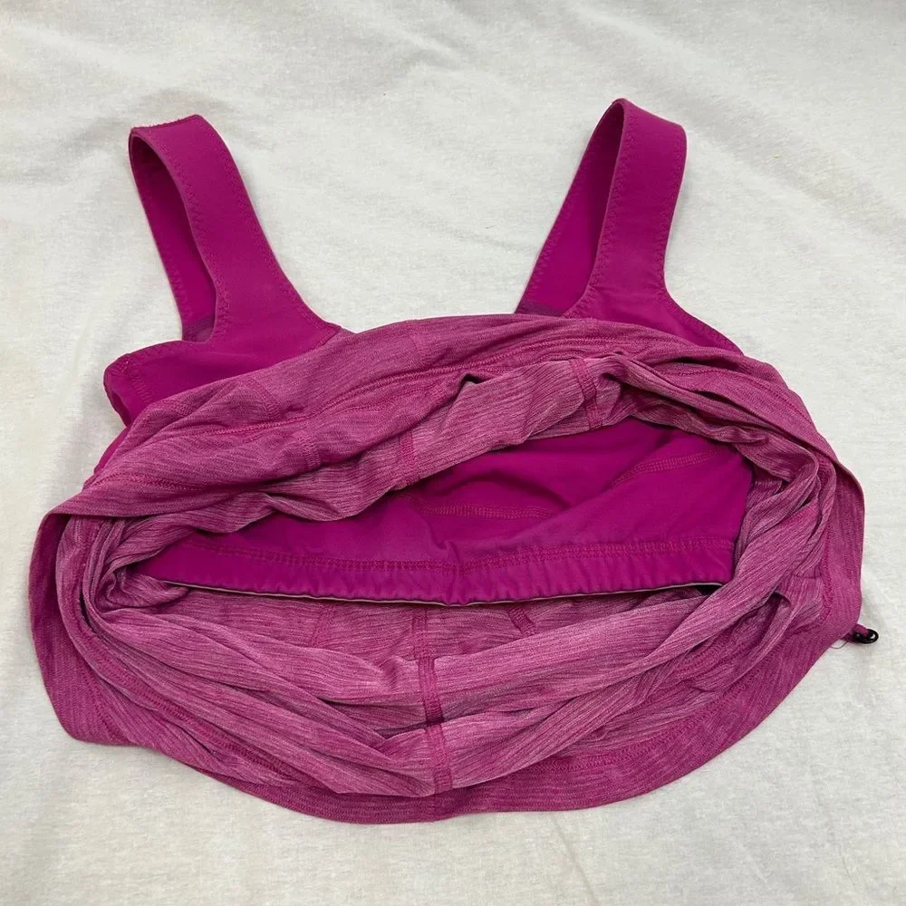 Lululemon Run For Your Life pink Tank w/ Built in bra, heathered raspberry SZ 6